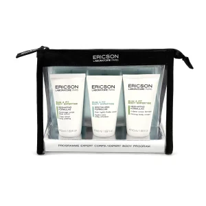 Trousse avec trois tubes de produits capillaires