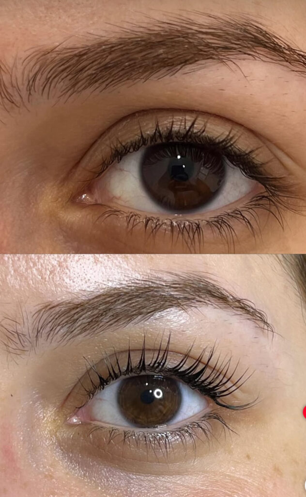 Deux yeux montrant la différence de cils